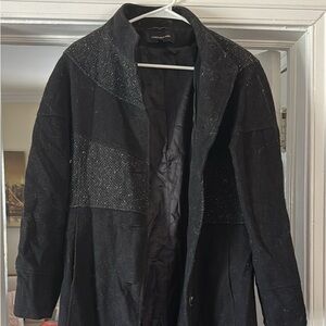 Black winter peacoat